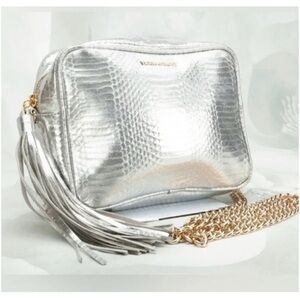 Victoria Secret Silver Crossbody Bag with Chain Strap